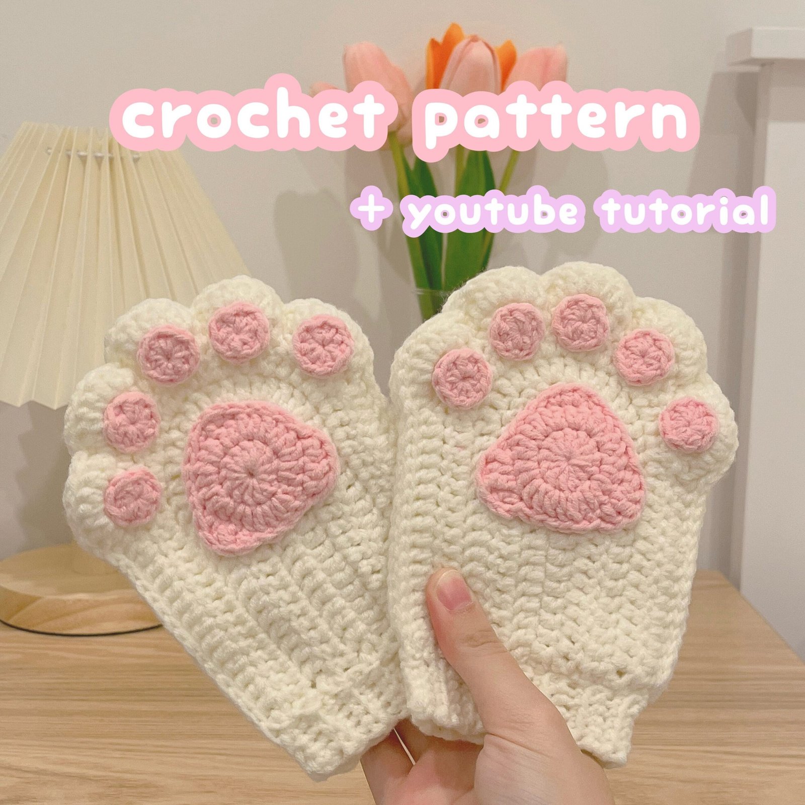 crochet cat paw fingerless gloves