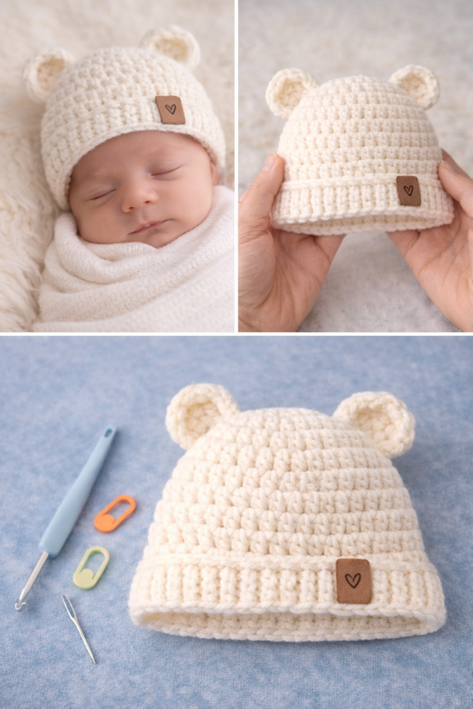 handmade crochet baby hat newborn crochet hat tutorial