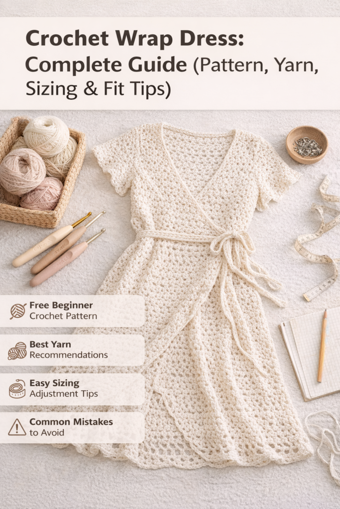 crochet wrap dress complete guide pattern yarn sizing tips