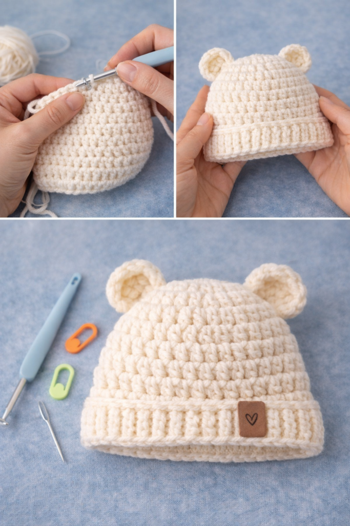 crochet baby hat pattern step by step crochet tutorial